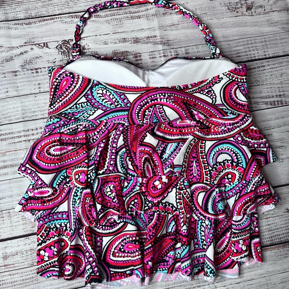Island Escape Paisley Tankini Swim Top - Picture 3 of 5